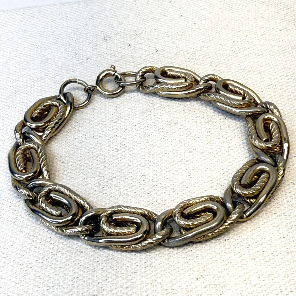Vintage‎ Coil Chain Bracelet Silver-Tone Marked Germany Classic MCM